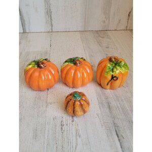 Pumpkin salt pepper shaker vintage home decor Halloween set